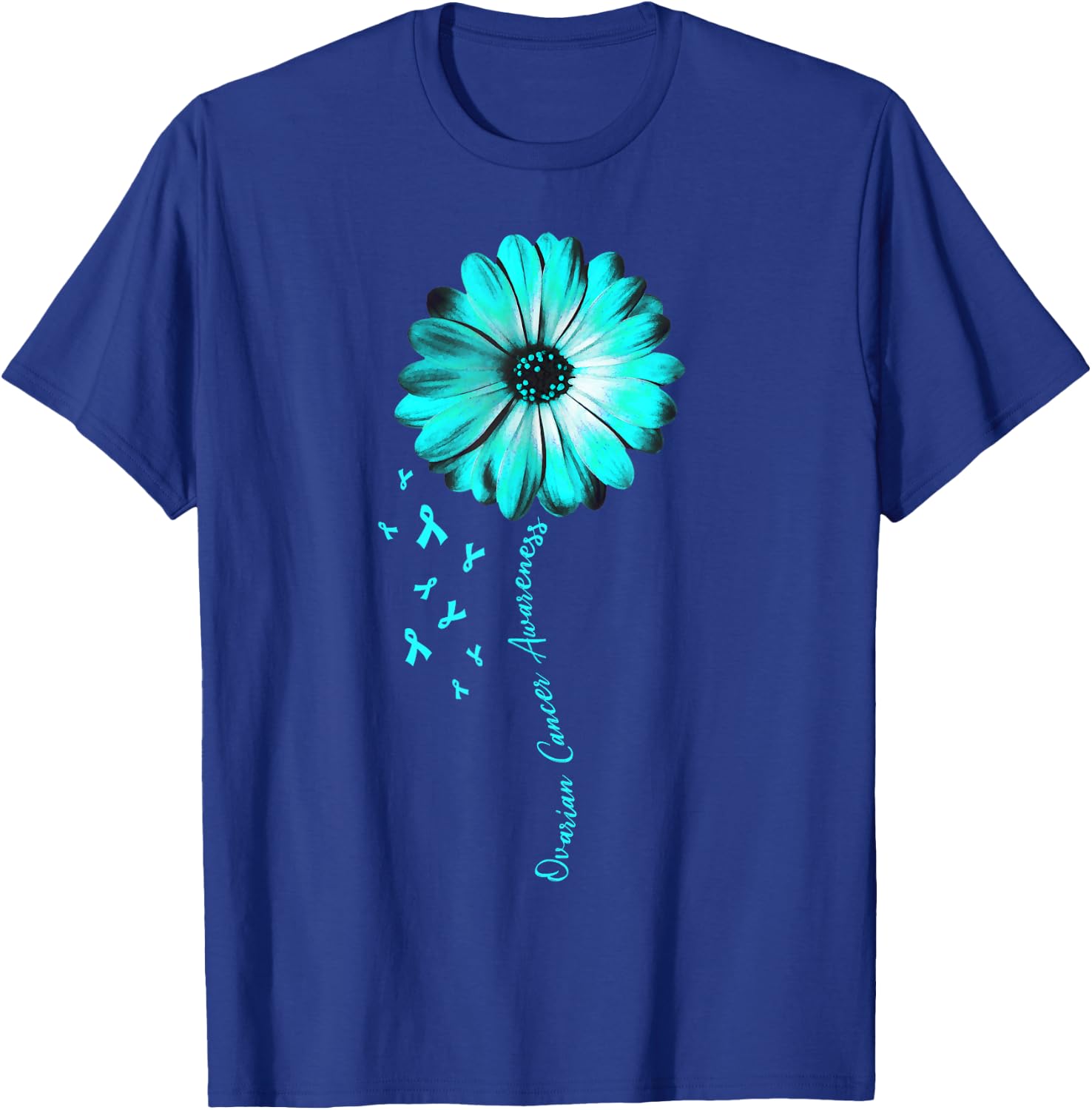 Daisy Flower Ovarian Cancer Awareness Gifts T-Shirt - T-Shirt | Royal