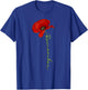 Patriotic Red Poppy Flowers Design Veterans and Memorial Day T-Shirt - T-Shirt | Royal