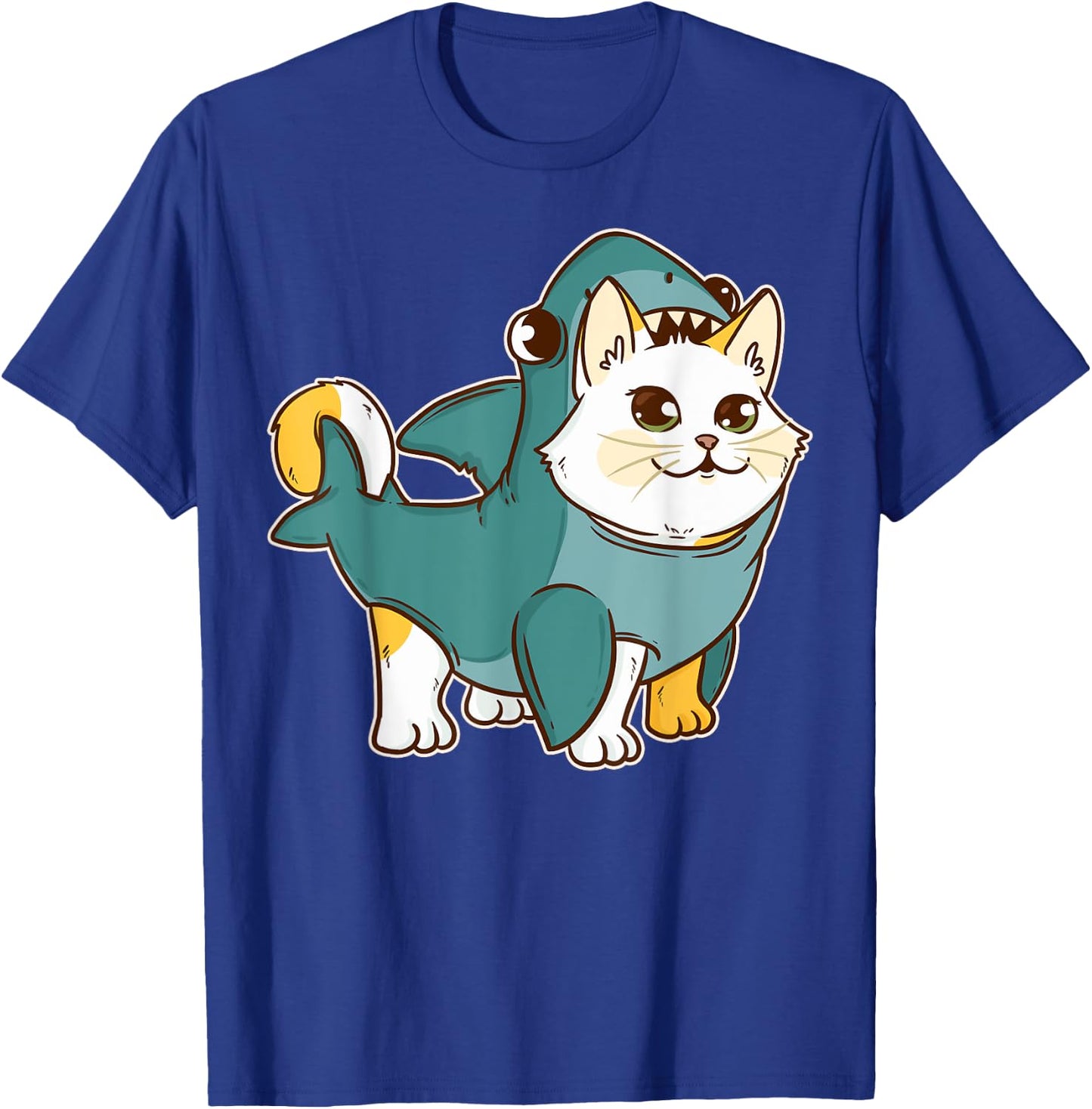 Cat Shark Kawaii Kitten Funny Halloween Costume Men Women Kids T-Shirt - T-Shirt | Royal
