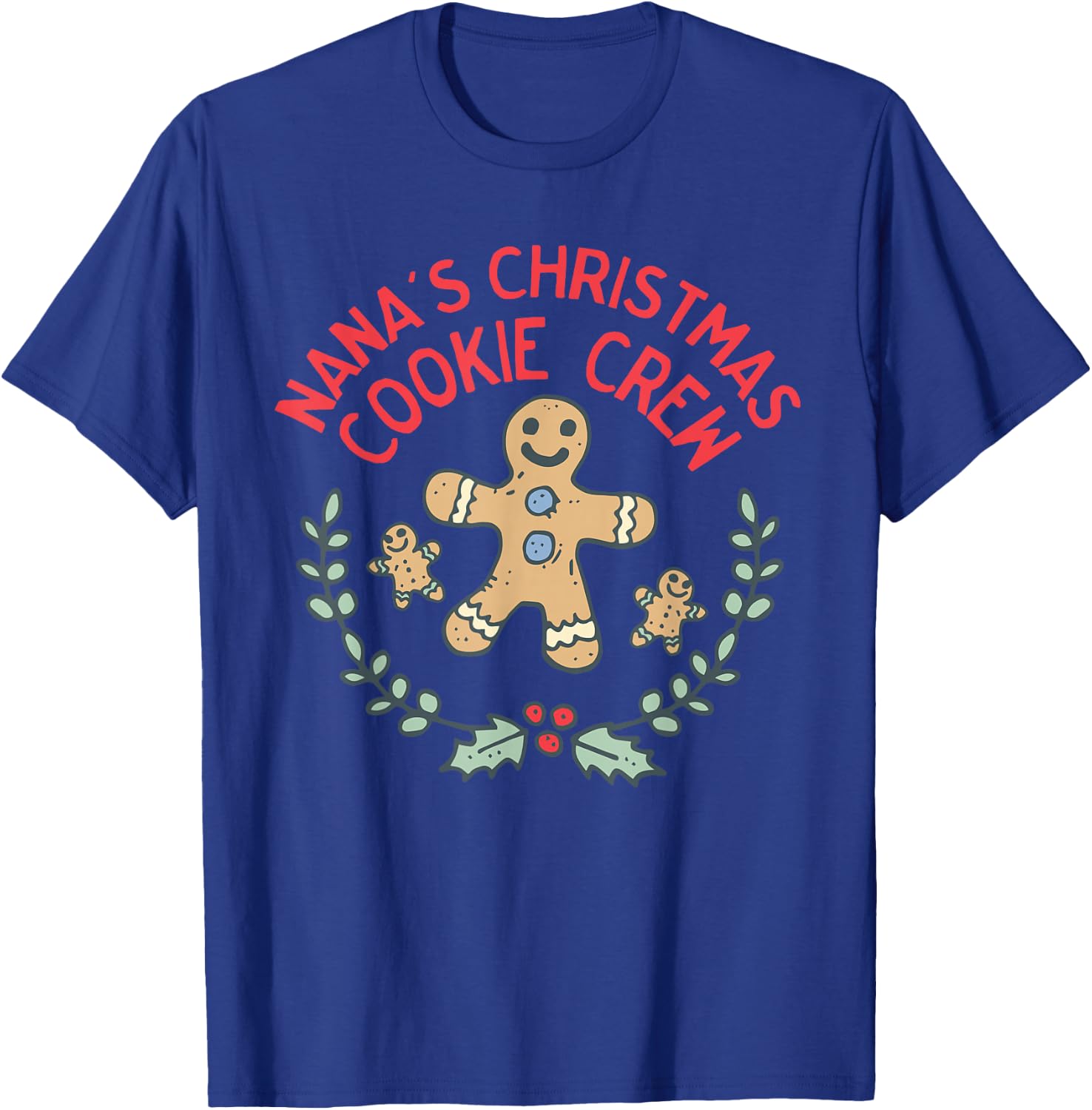 Cute Nana's Christmas Cookie Crew for Grandchildred Kids T-Shirt - T-Shirt | Royal