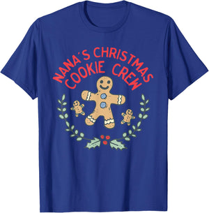 Cute Nana's Christmas Cookie Crew for Grandchildred Kids T-Shirt - T-Shirt | Royal