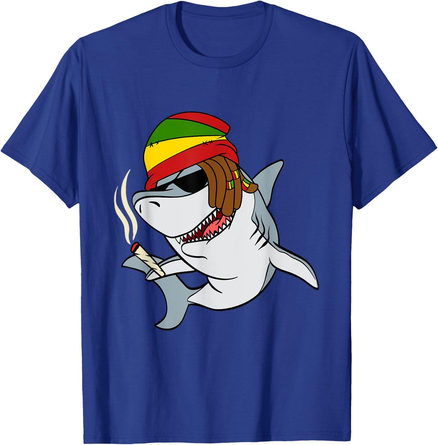 Funny Reggae Shark Design Gift Rastafari Shark T-Shirt - T-Shirt | Royal