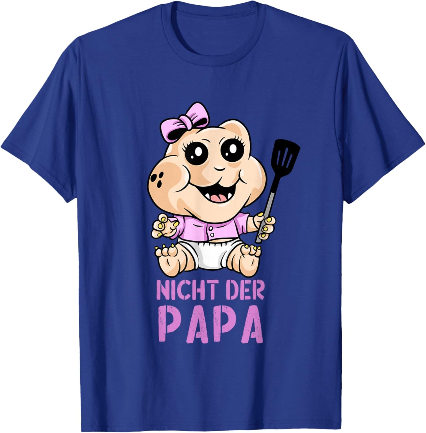 PeeKay Apparel - Fun: Lustiges Baby Dino TV-Wortspiel - Nicht der Papa (Schwarz, S, Kurzarm, Baby, Mama, Cartoon, Vatertag, Weihnachten, Geburtstag) T-Shirt - T-Shirt | Royal