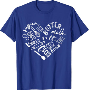 Baking Heart Shirt For Baker Pastry Chef Or Cook T-Shirt - T-Shirt | Royal