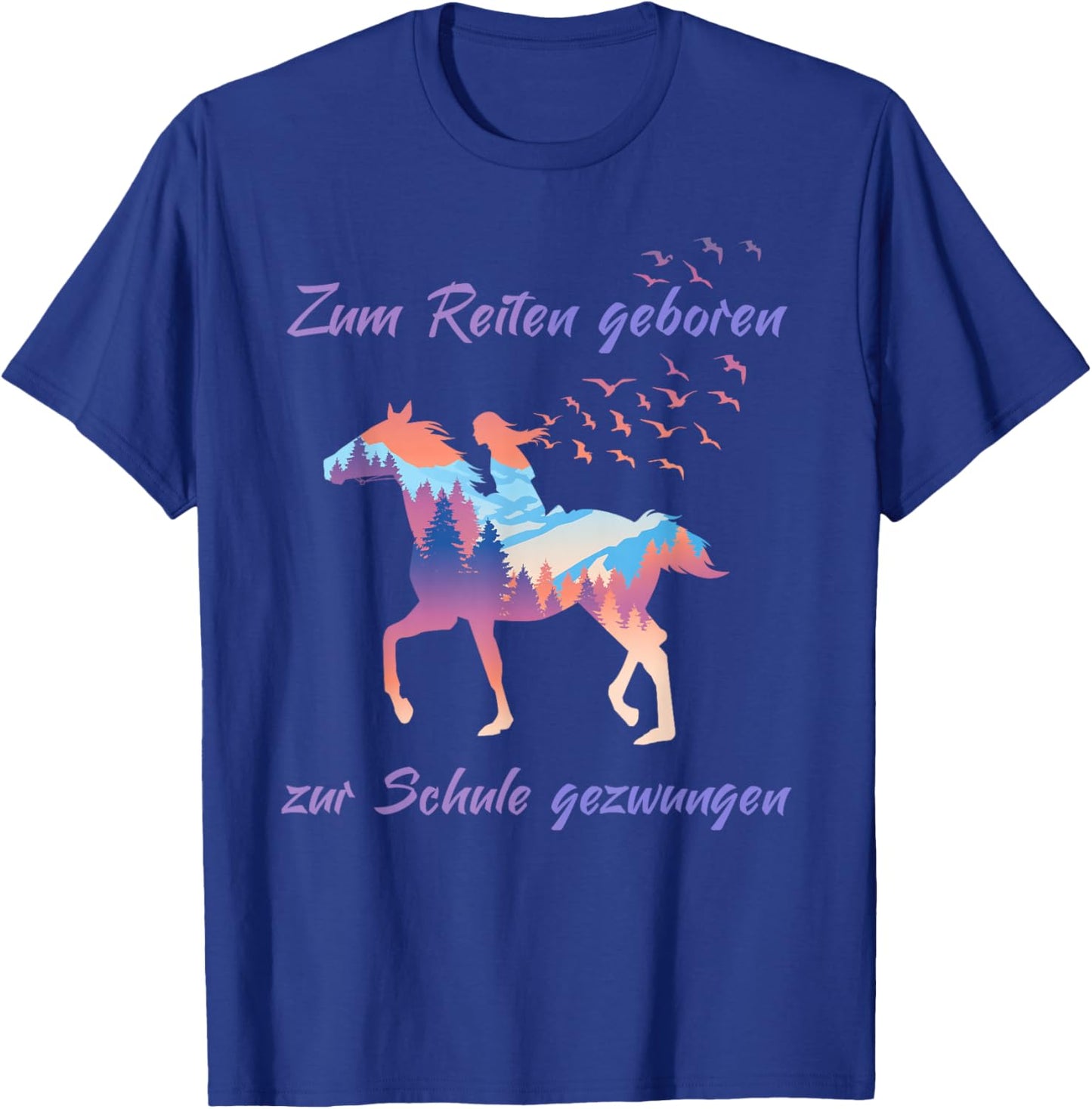 Zum Reiten Geboren zur Schule gezwungen - Reiten Pferde T-Shirt - T-Shirt | Royal