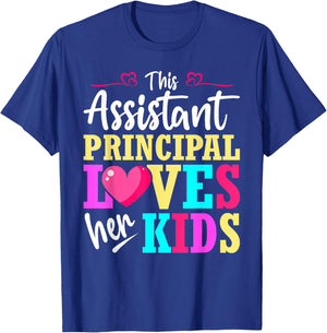 School Assistant Principal Loves Her Kids Valentine T-Shirt - T-Shirt | Royal