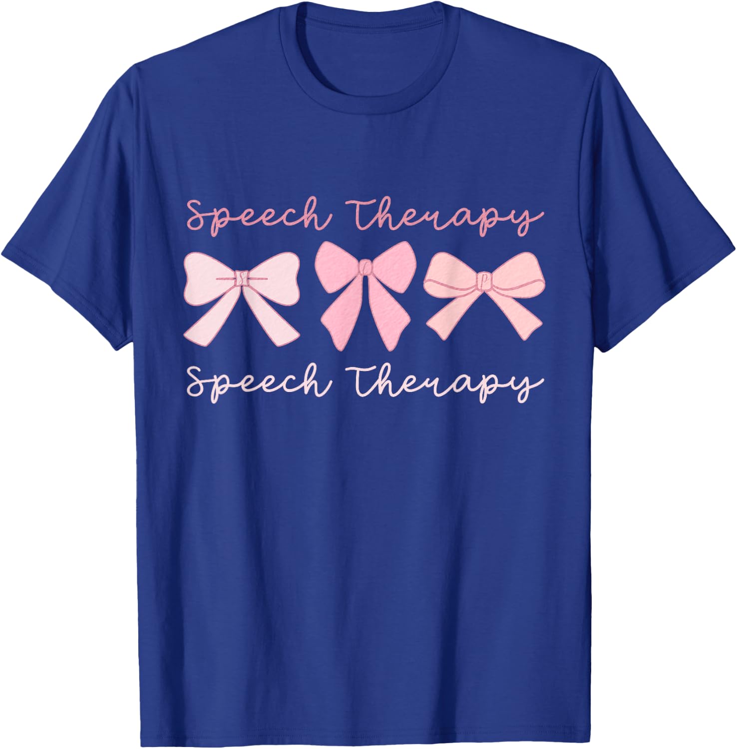 Speech Therapy Coquette Pink Bows SLP Speech Pathology T-Shirt - T-Shirt | Royal