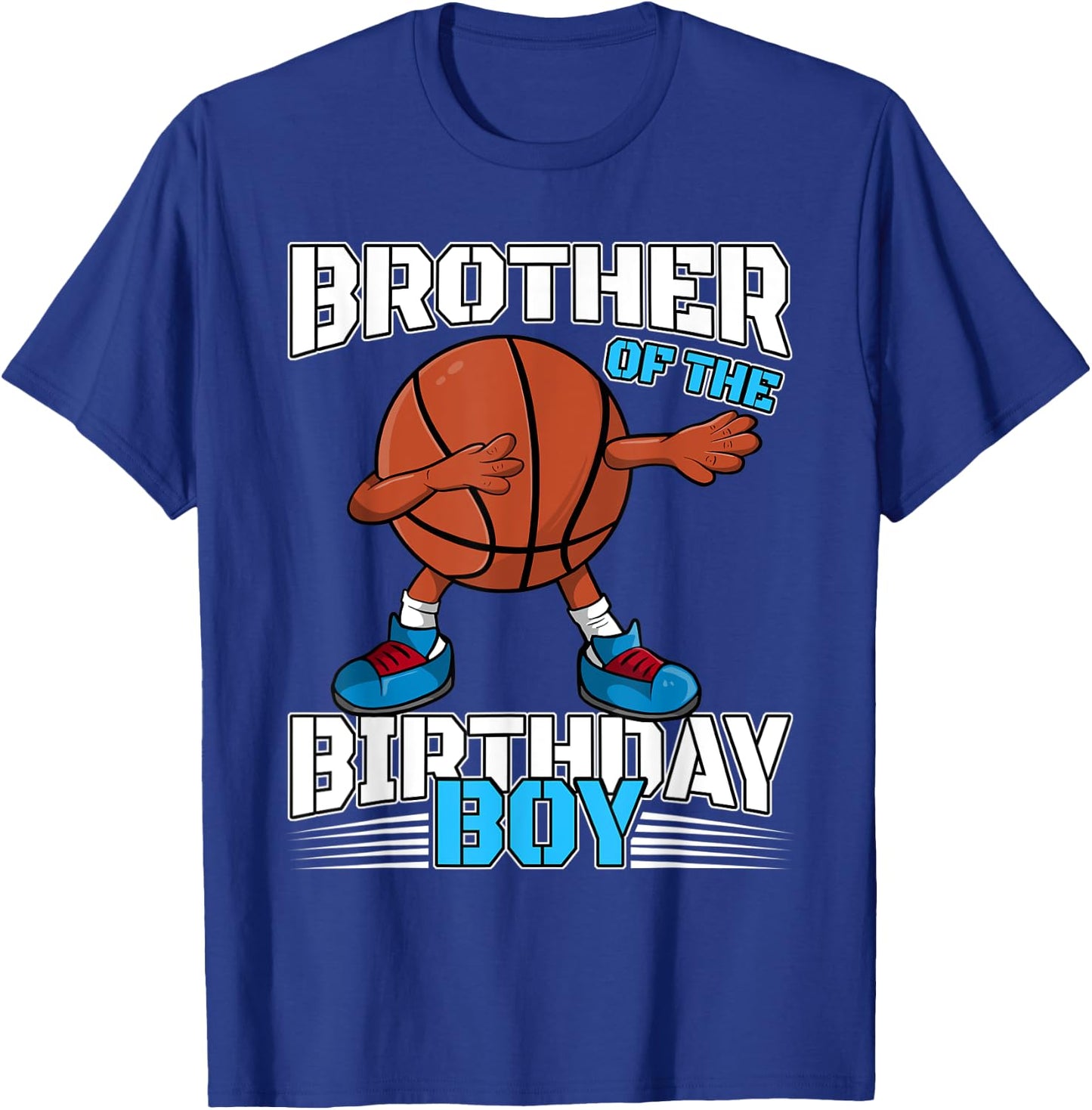 Brother of the Birthday Boy Dabbing Basketball Ball Dab Gift T-Shirt - T-Shirt | Royal