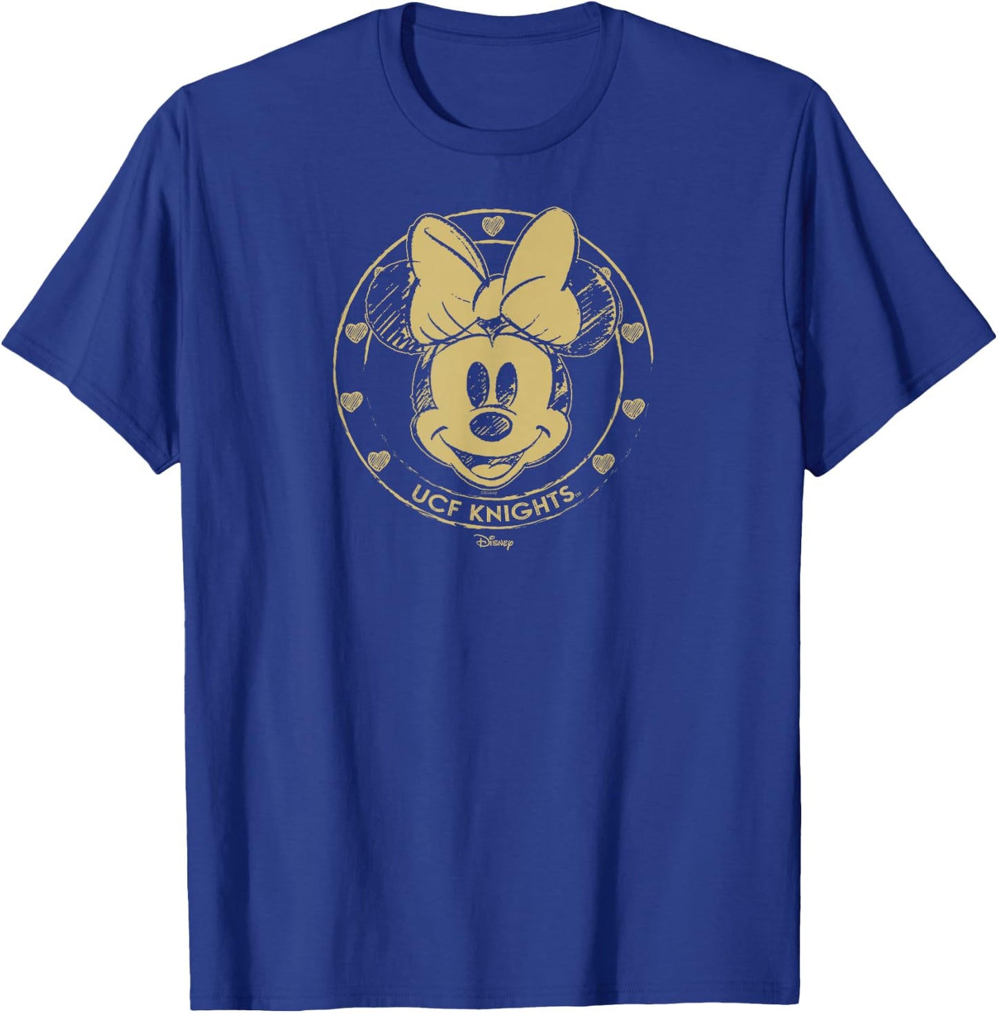 Central Florida Golden Knights Minnie Mouse Sketch Dark Gray T-Shirt - T-Shirt | Royal