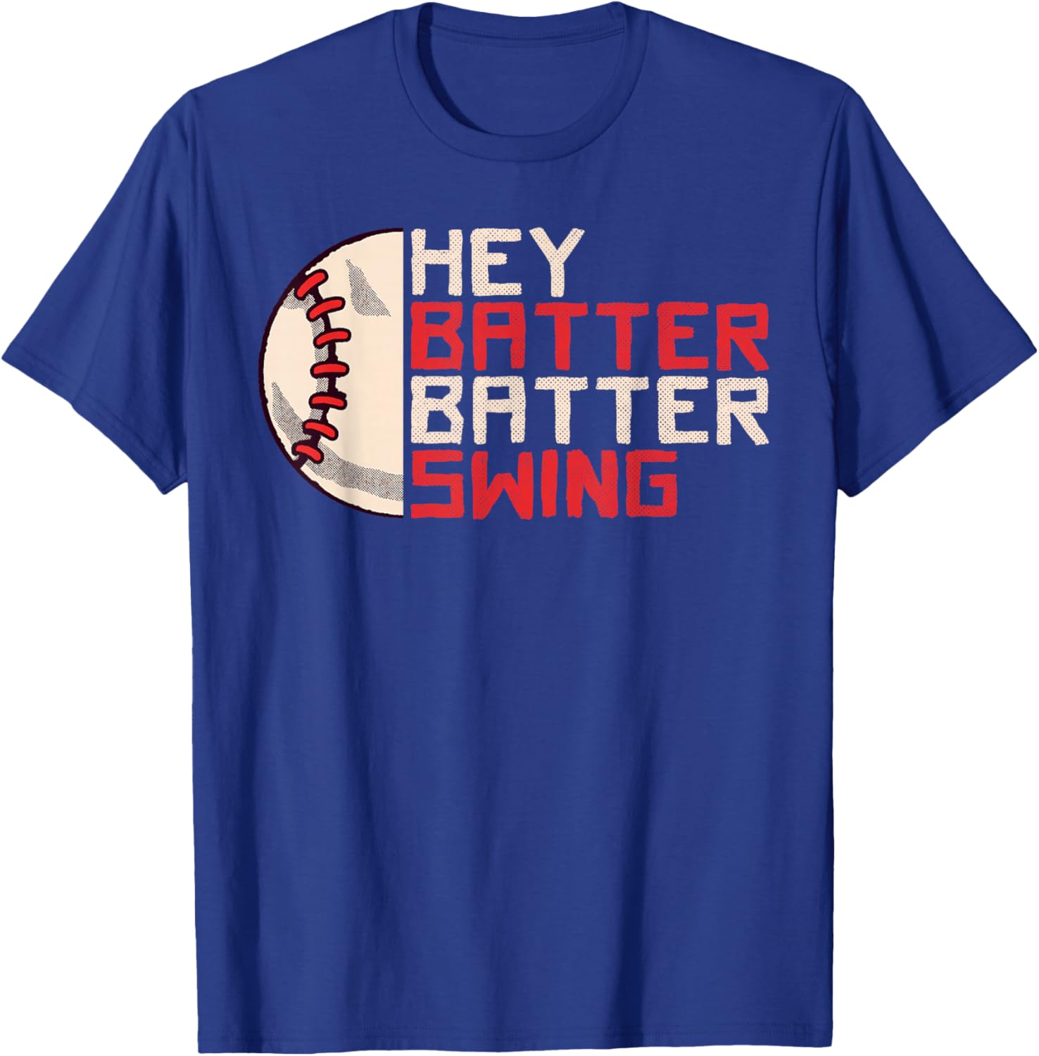 Funny Baseball Hey Batter Batter Swing Kids Retro T-Shirt - T-Shirt | Royal