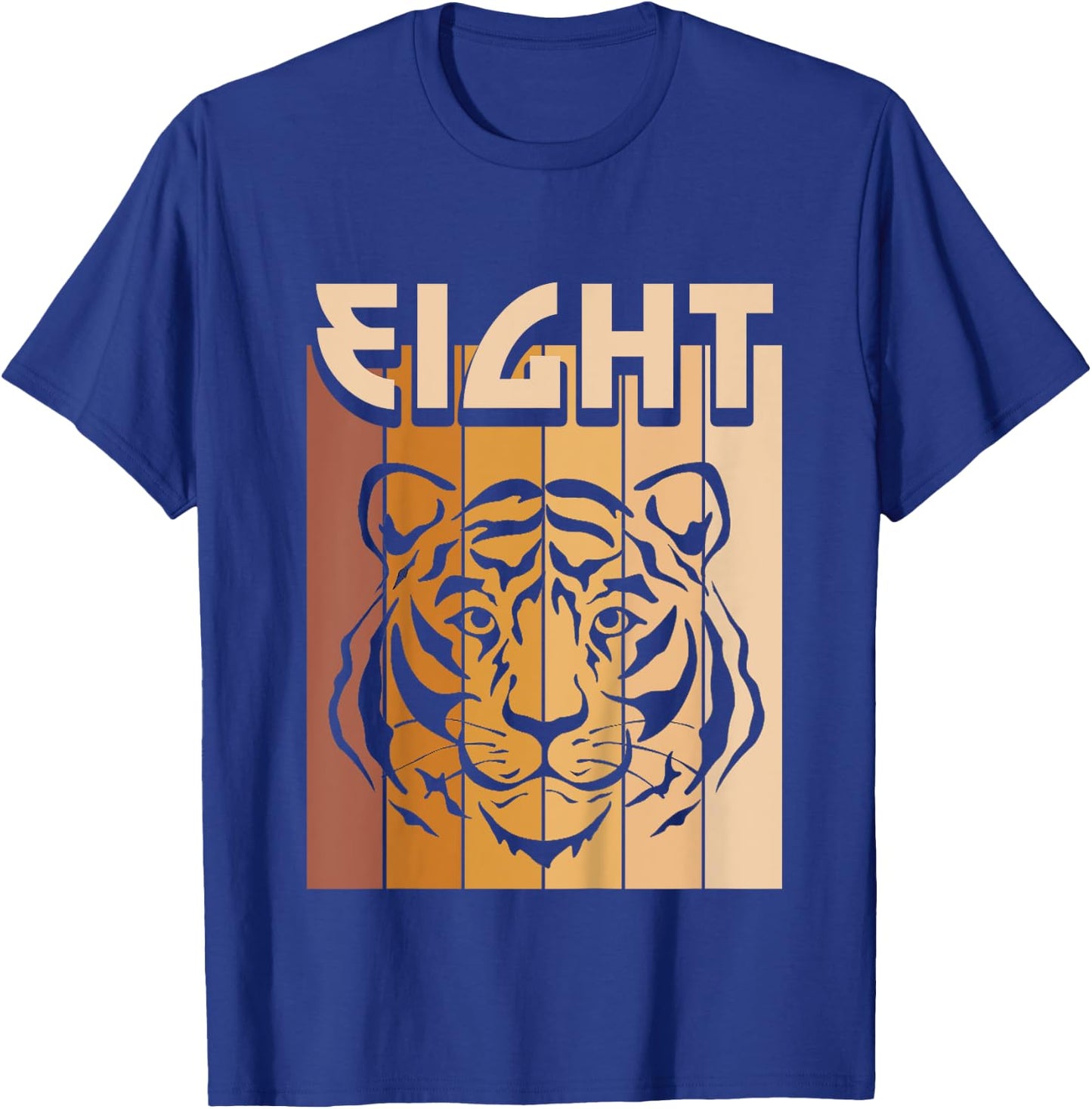 8 Year Old Tiger Birthday Boy Girl 8th Birthday Tiger T-Shirt - T-Shirt | Royal