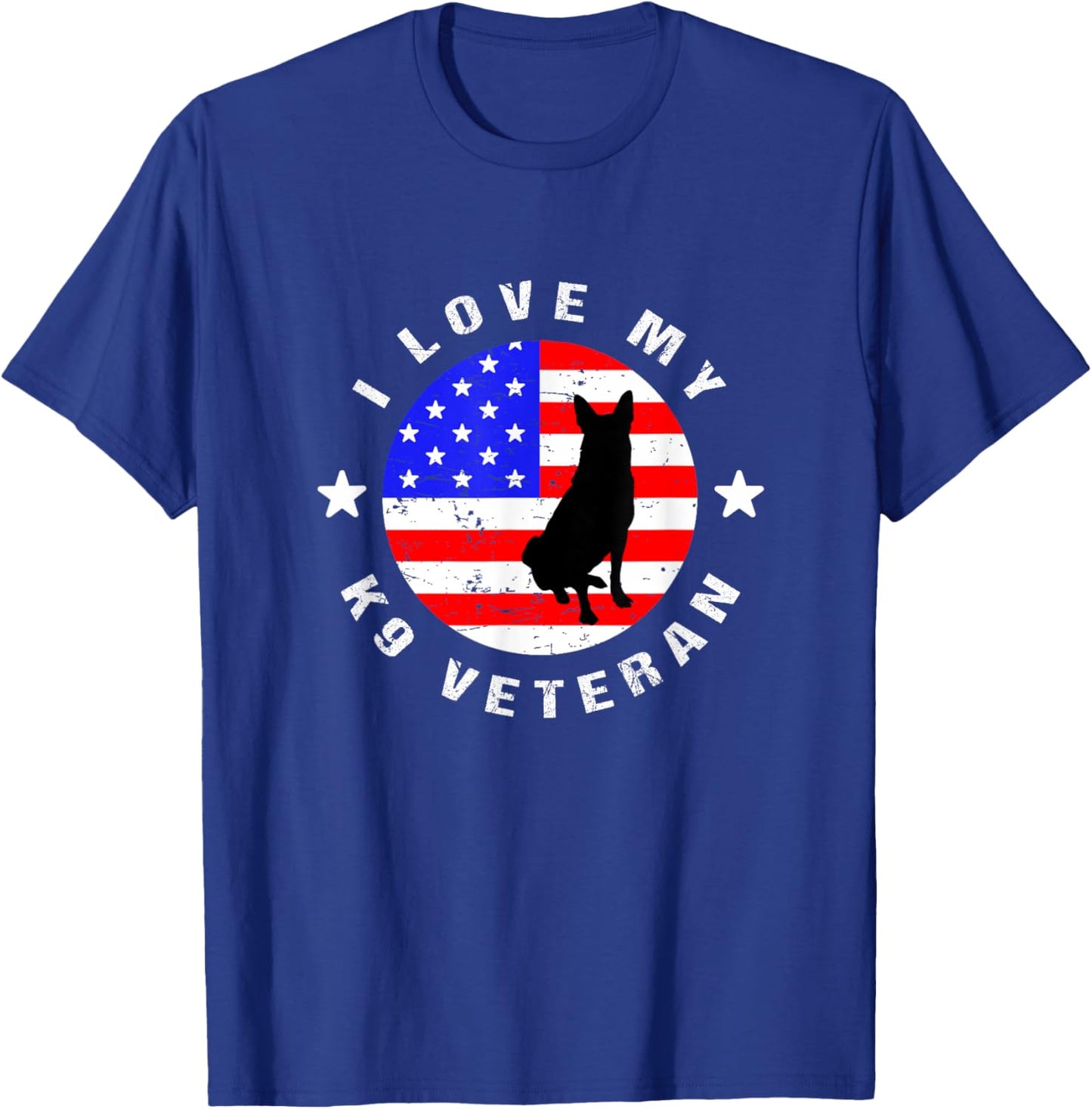 I Love My K9 Veteran - US Military Police Dog T-Shirt - T-Shirt | Royal