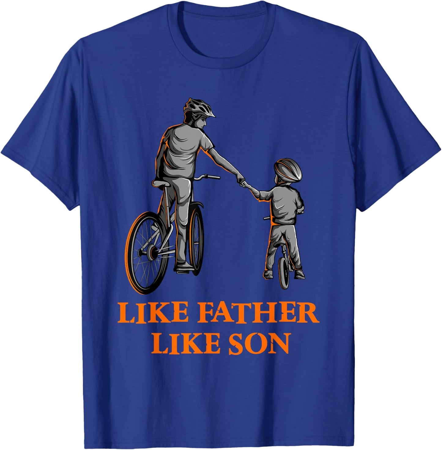 Cycling Father and Son Bicycle Riding Dad and Boy Gift T-Shirt - T-Shirt | Royal