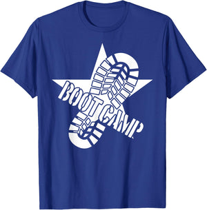 Fun Bootcamp Basic Military Training Boot Print T-Shirt - T-Shirt | Royal