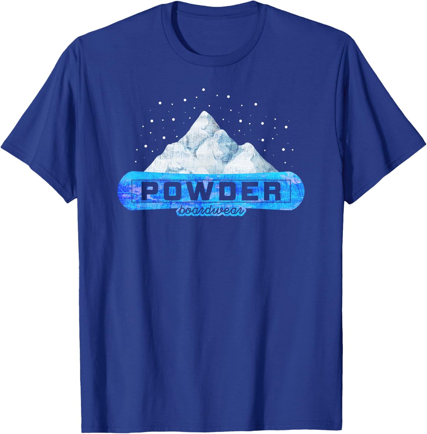 Vintage Powder Boardwear Snowboarding Gift Blue Logo T-Shirt - T-Shirt | Royal