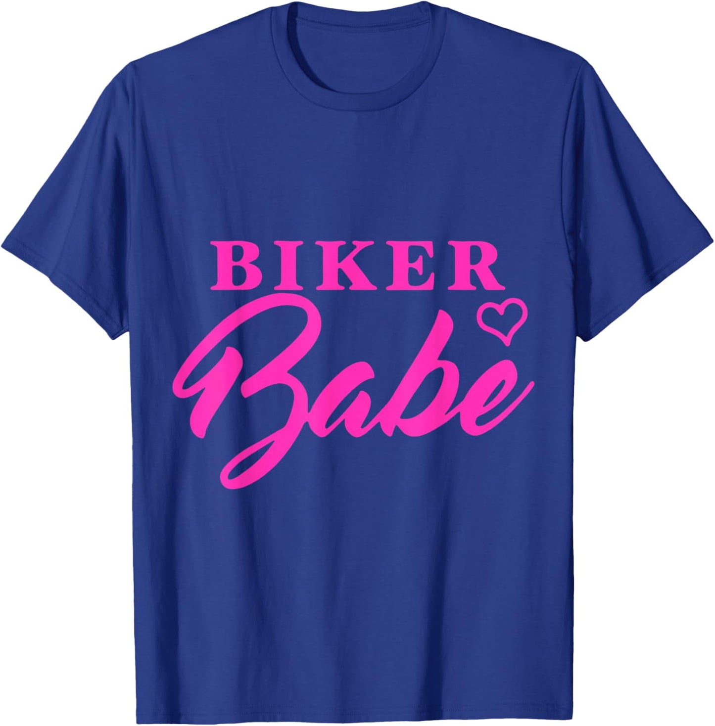 Pink Heart Biker Babe Ladies Motorcycle T-Shirt - T-Shirt | Royal