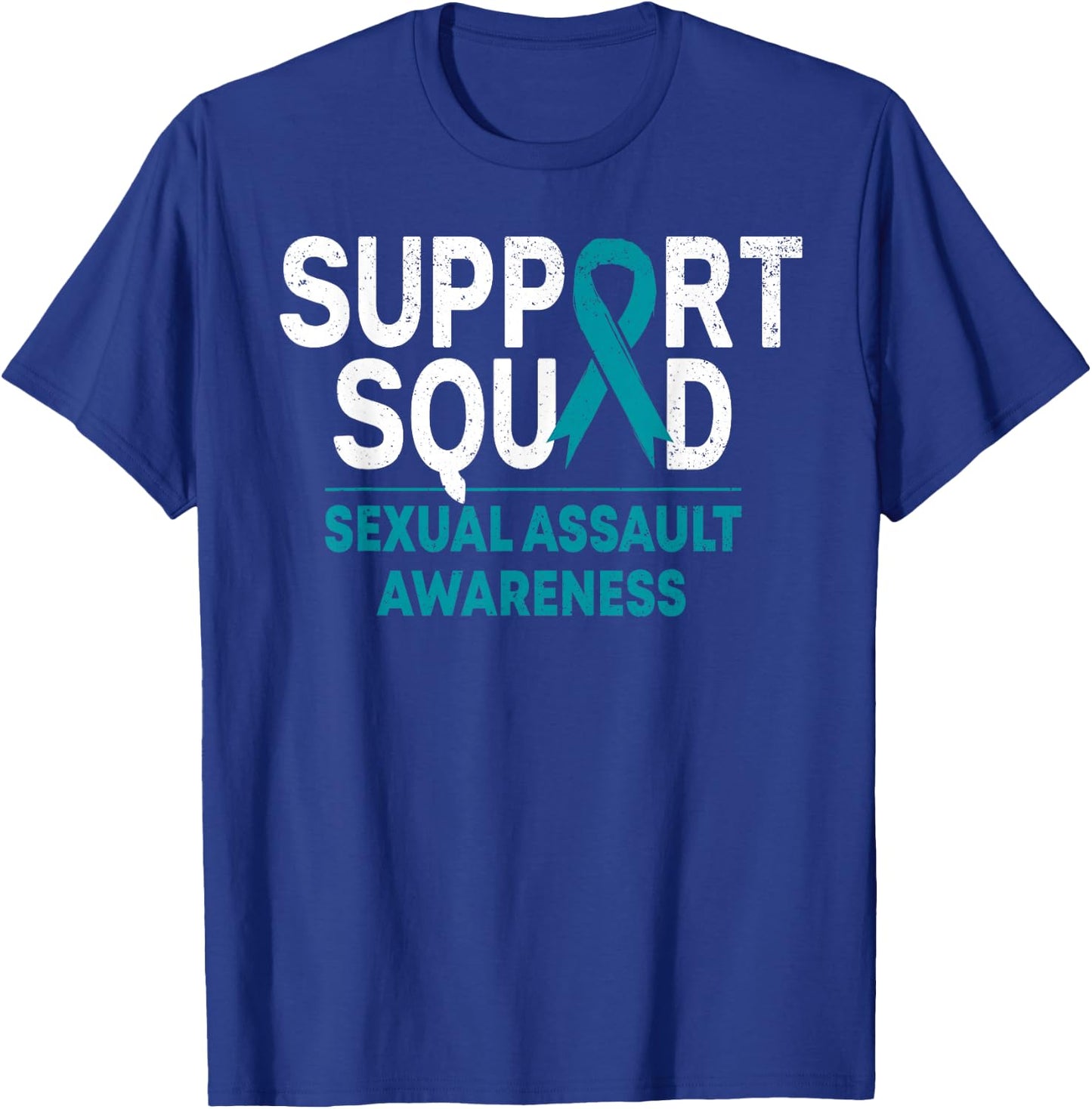 Support Squad Sexual Assault Awareness Month Teal Ribbon T-Shirt - T-Shirt | Royal