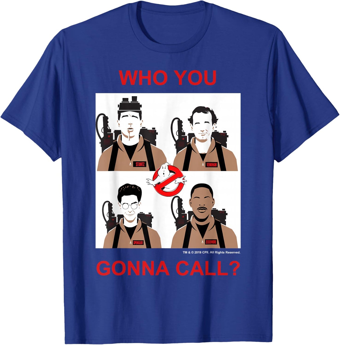 Ghostbusters Who You Gonna Call Group Shot Panels T-Shirt - T-Shirt | Royal