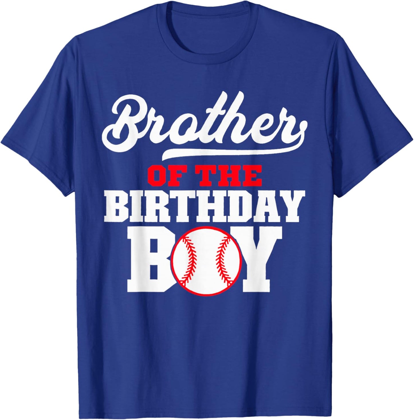 Brother of the Birthday Boy Baseball Lover Vintage Retro T-Shirt - T-Shirt | Royal