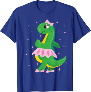 Cute Dinosaur Ballerina in Tutu T-Shirt - T-Shirt | Royal