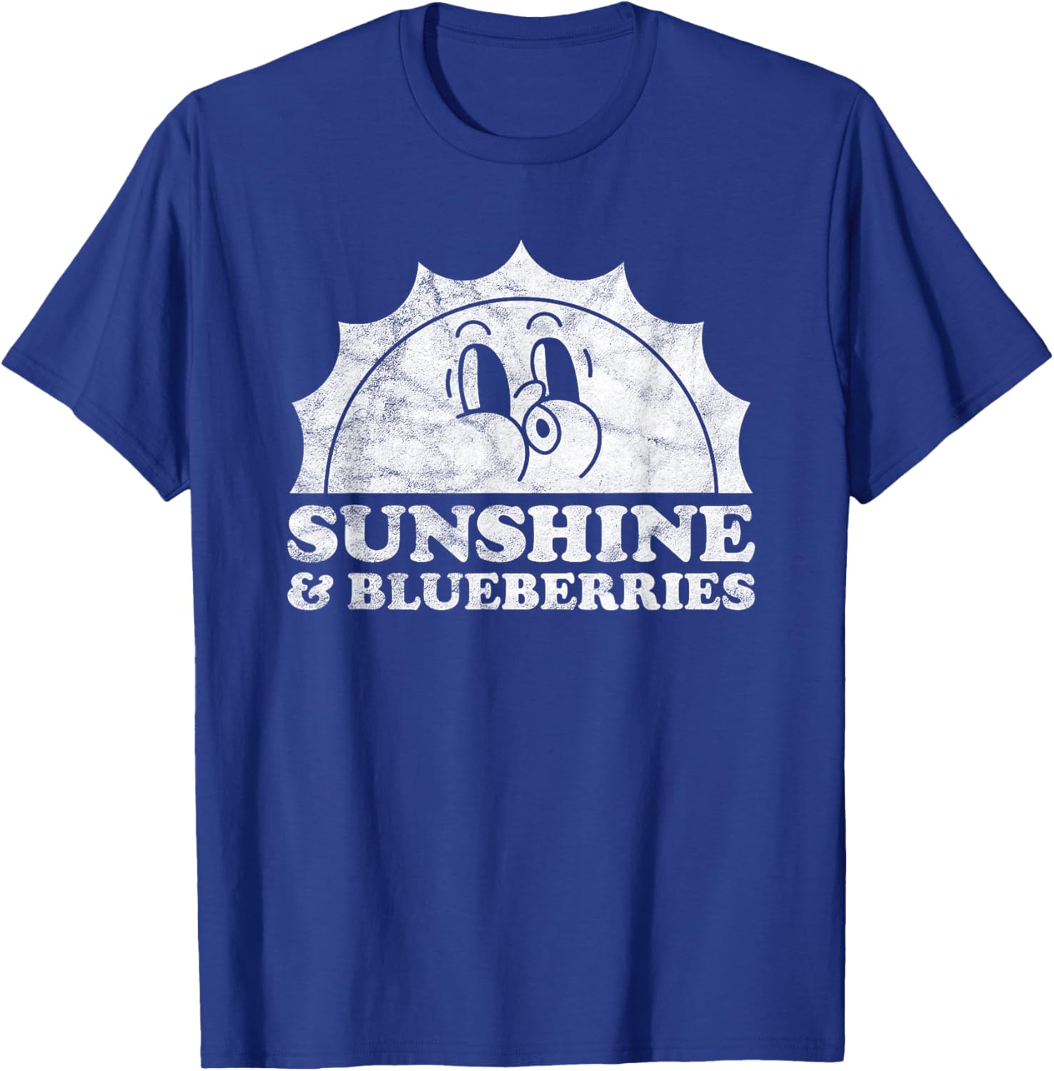 Sunshine and Blueberries Retro Vintage Sun Blueberry Men Women Kids T-Shirt - T-Shirt | Royal
