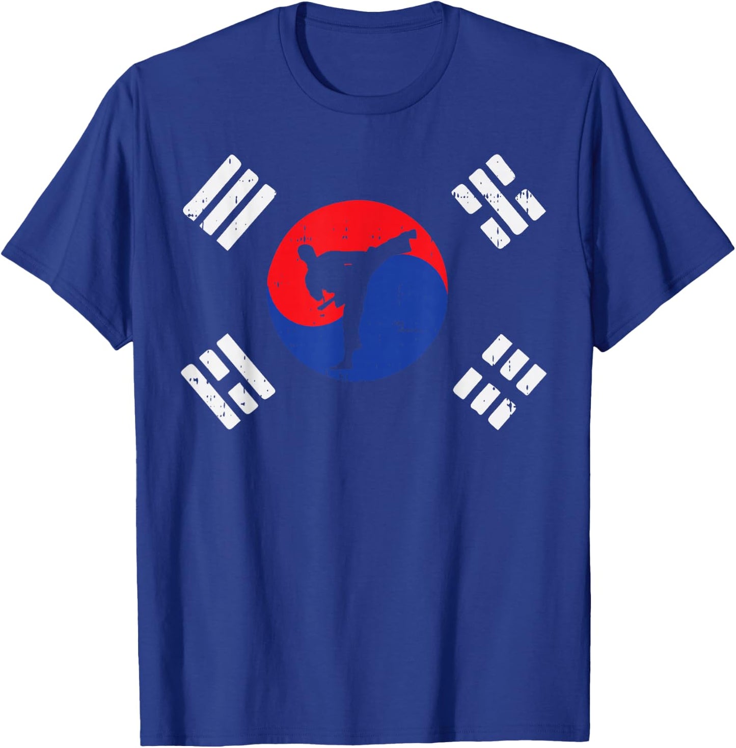 Taekwondo South Korea Flag Vintage Korean Martial Arts Gift T-Shirt - T-Shirt | Royal