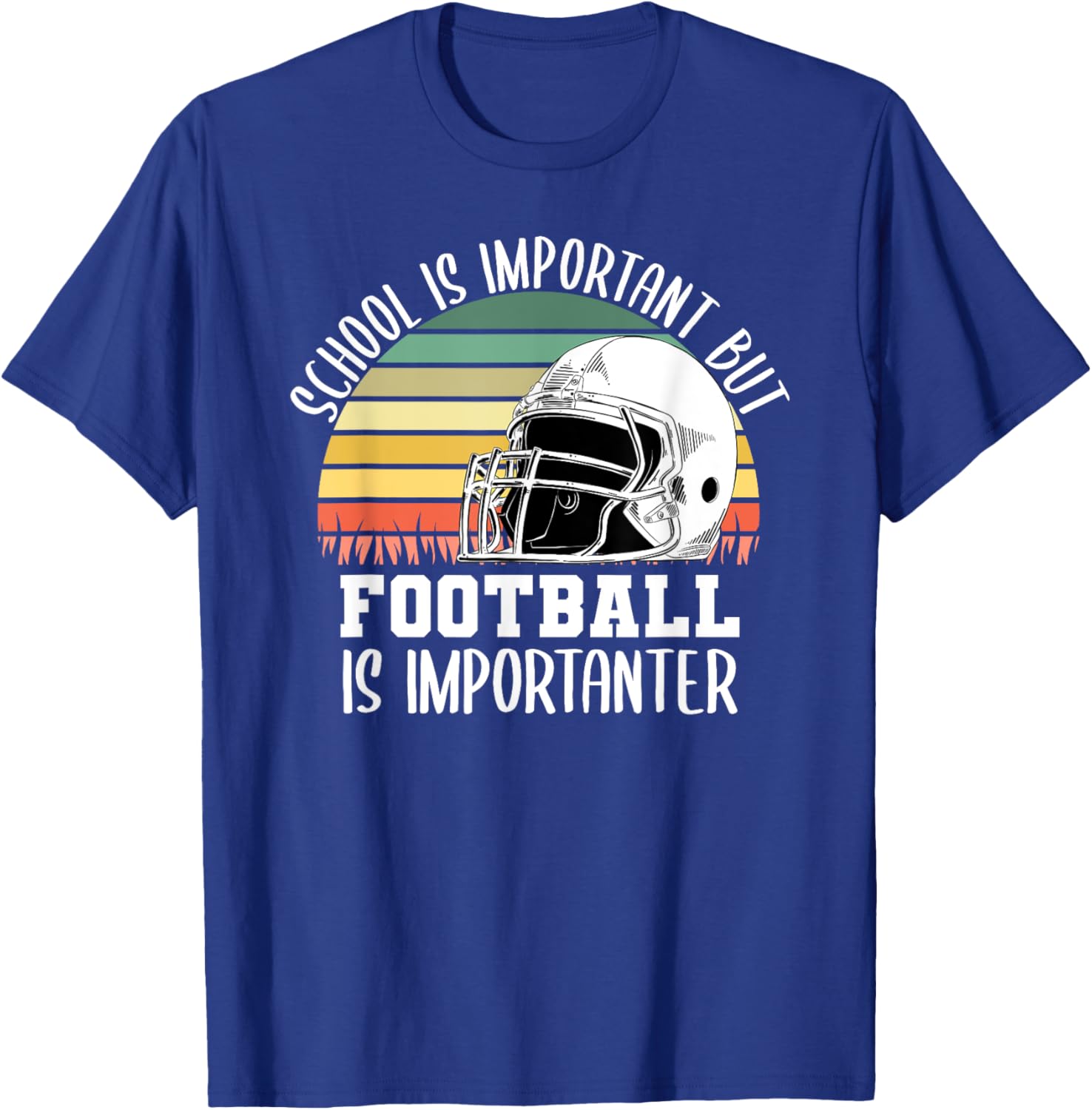 School Is Important But Football Is Importanter Lineman Gift T-Shirt - T-Shirt | Royal