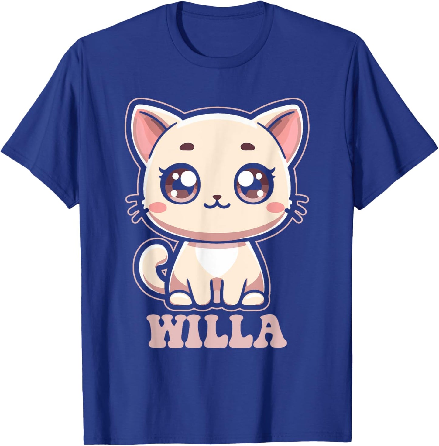 Willa Cute Kitty Cat Design for Girls Name Willa T-Shirt - T-Shirt | Royal