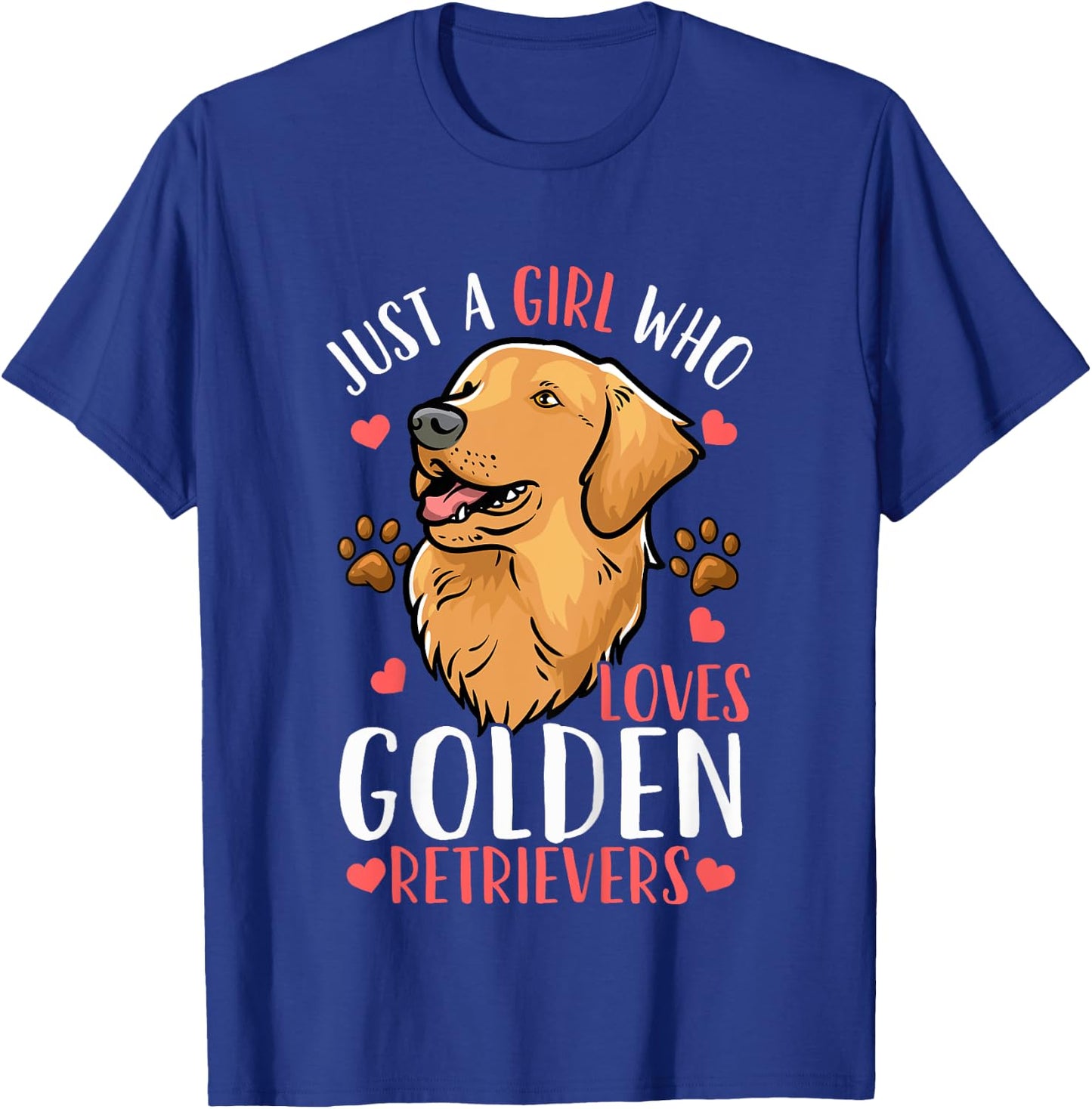 Kids Golden Retriever Just A Girl Who Loves Golden Retrievers T-Shirt - T-Shirt | Royal