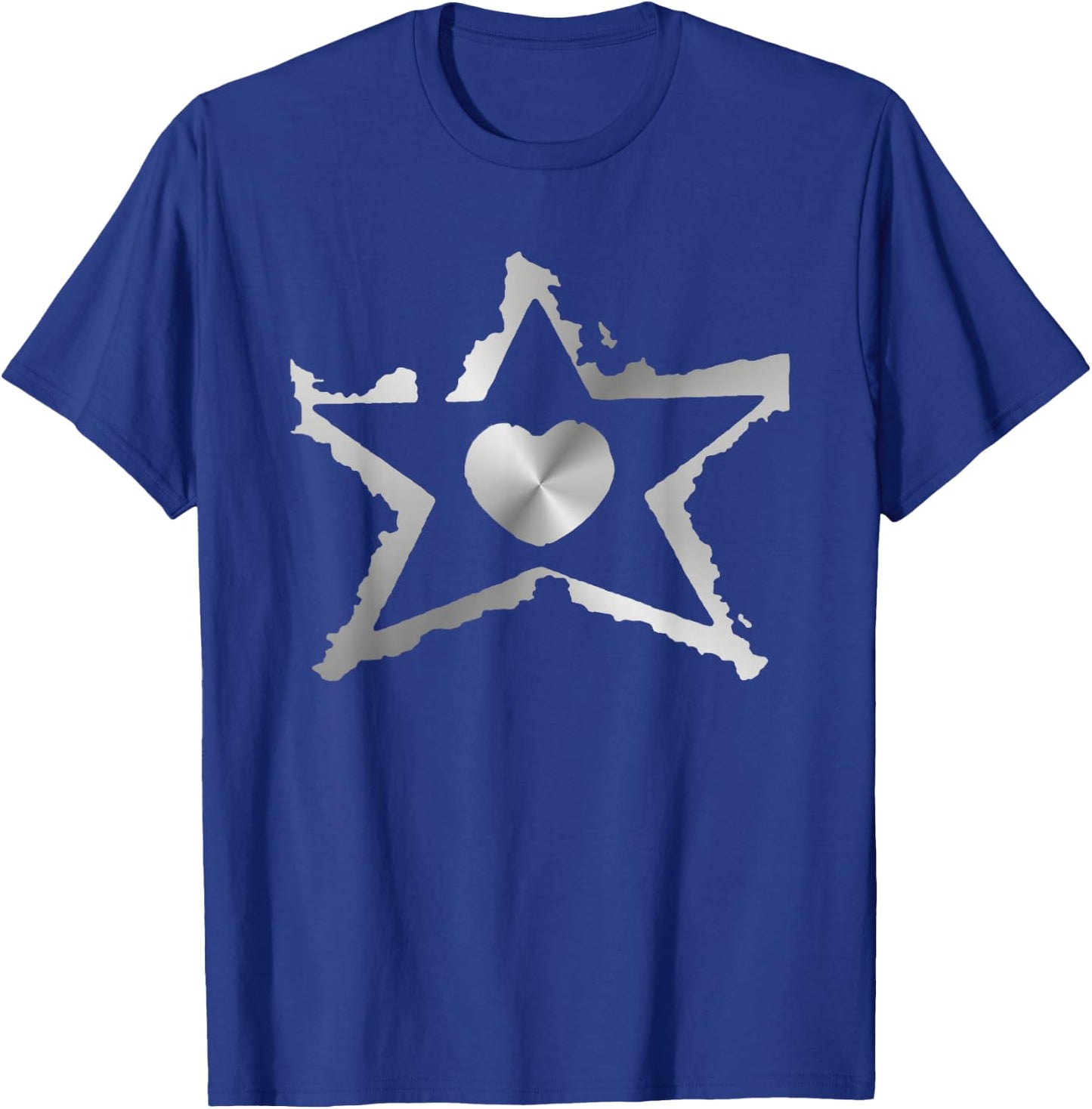 Silver Star Heart T-Shirt - T-Shirt | Royal