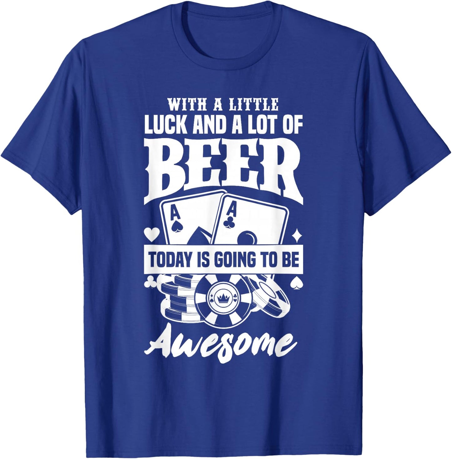 Funny Slot Machine Beer Casino Las Vegas Gambling Gambler T-Shirt - T-Shirt | Royal
