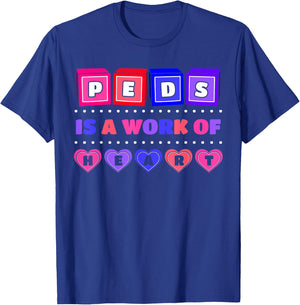 Pediatric Pediatrician Doctor Nurse Therapist Heart Gift T-Shirt - T-Shirt | Royal