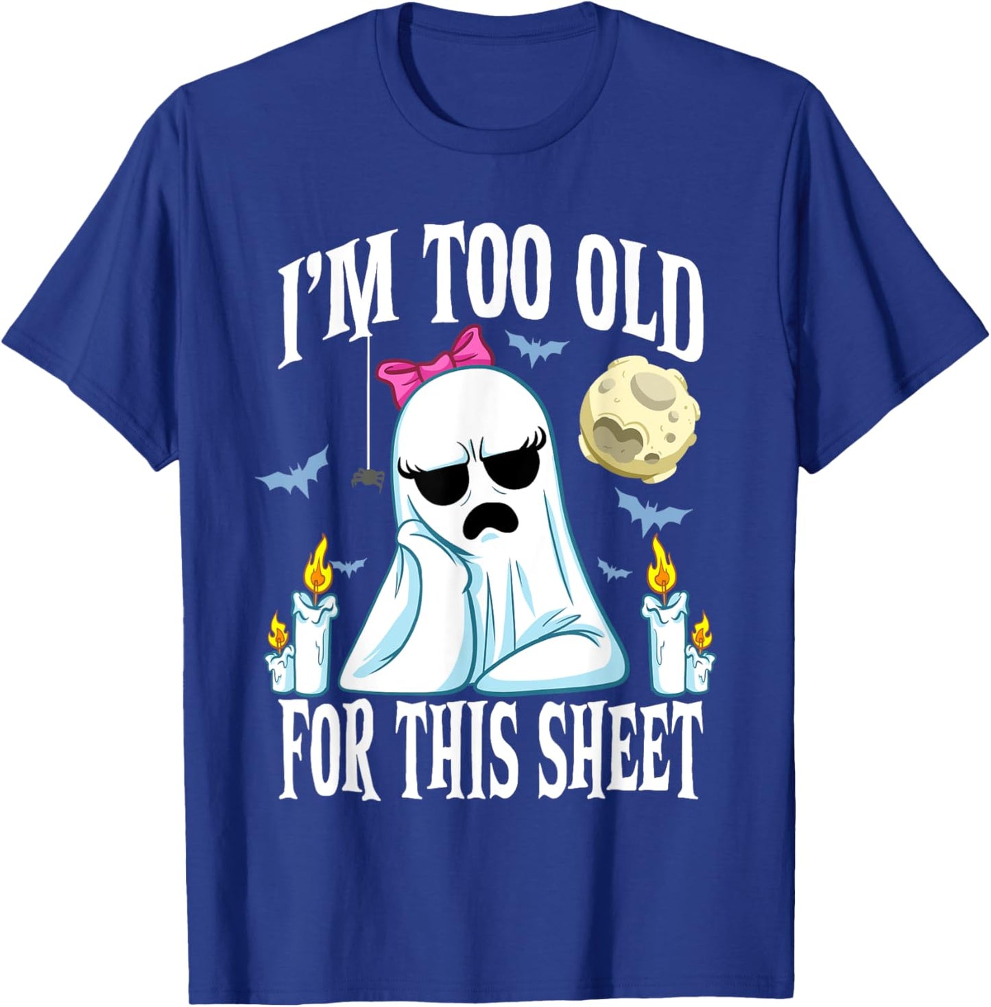Funny Halloween Ghost Face Costume Adult T-Shirt - T-Shirt | Royal