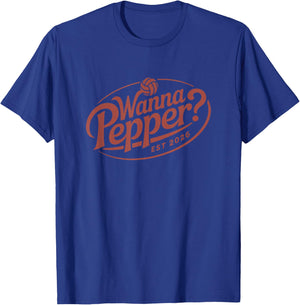Wanna Pepper Volleyball Gift Club Design T-Shirt - T-Shirt | Royal