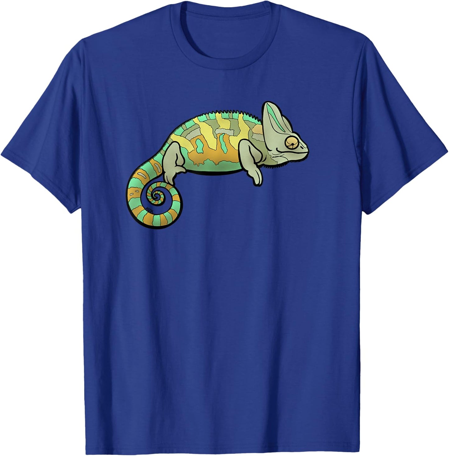 Veiled Chameleon Reptile Colorful Lizard Conehead Chameleon T-Shirt - T-Shirt | Royal