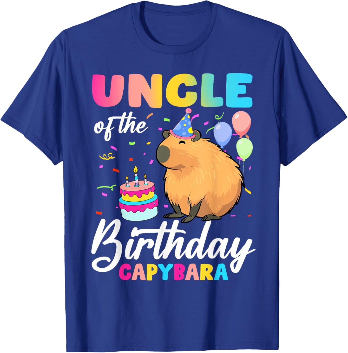 Uncle Of The Birthday Capybara Girl Bday Party Family T-Shirt - T-Shirt | Royal