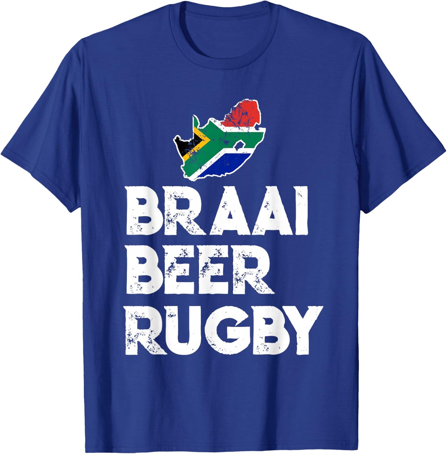 South African Braai Beer Rugby Flag Patriotic T-Shirt - T-Shirt | Royal