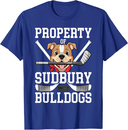 Men Women Property of Sudbury Bulldog Funny T-Shirt - T-Shirt | Royal