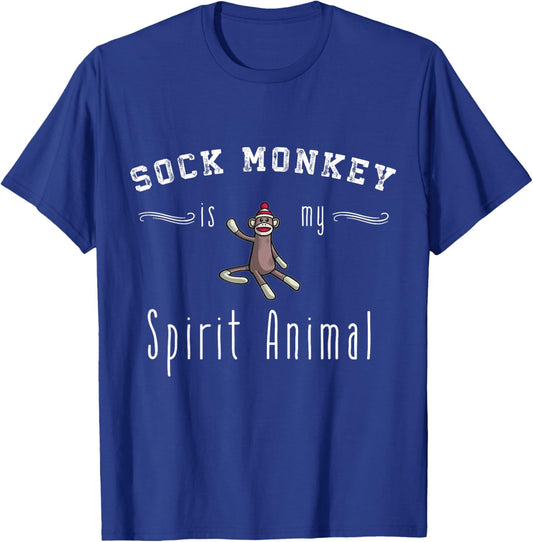 Sock Monkey Design My Spirit Animal Funny Sock Monkey Gifts T-Shirt - T-Shirt | Royal