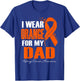 I Wear Orange For My Dad Kidney Cancer Awareness Feather T-Shirt - T-Shirt | Royal