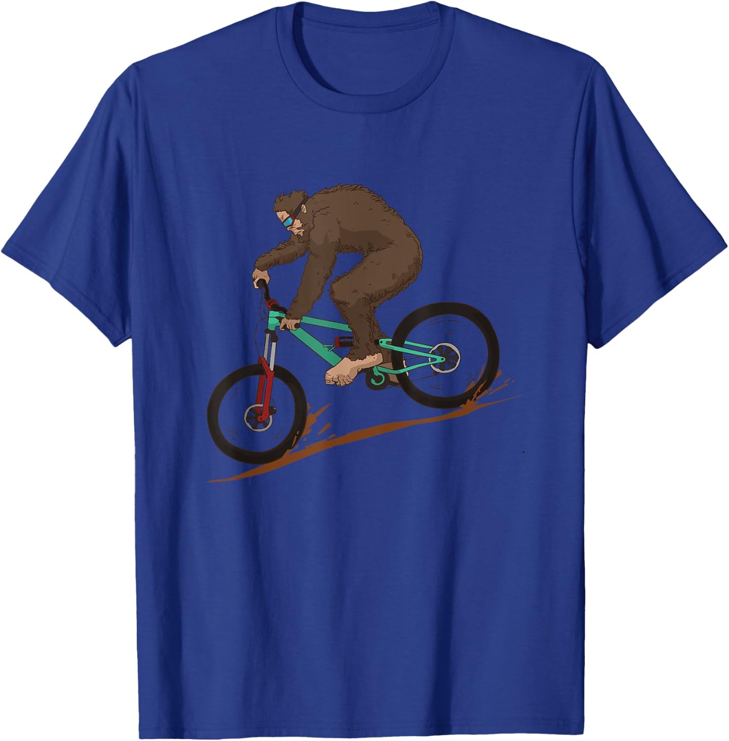 Funny Bigfoot Mountain Bike Downhill MTB Mountain Biking T-Shirt - T-Shirt | Royal