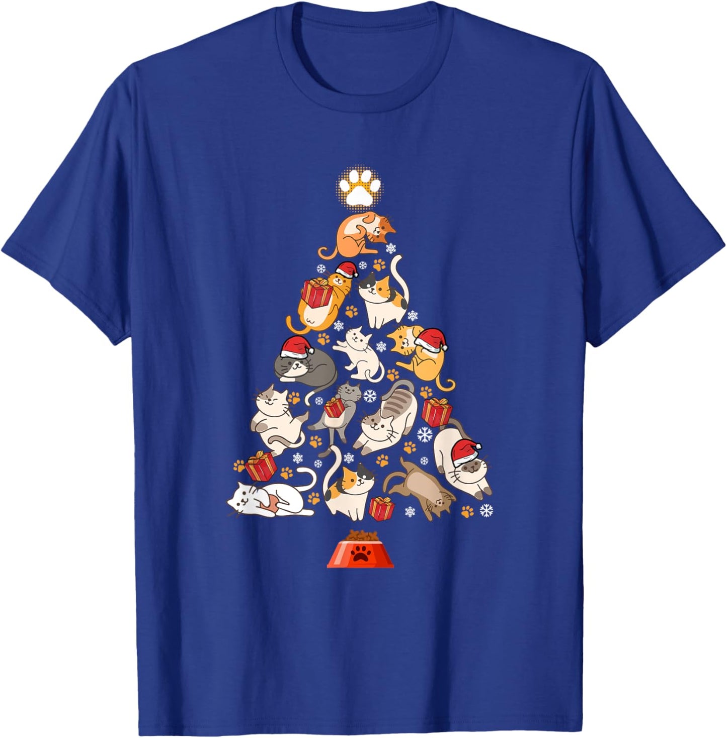 Funny Cats Christmas Men Kids Women Cat Ugly Christmas T-Shirt - T-Shirt | Royal