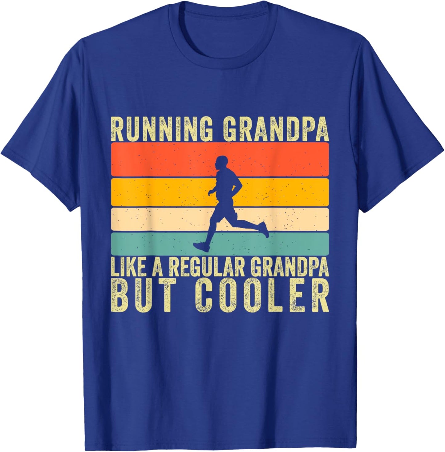 Running Grandpa Father Day Design Runner Grandfather T-Shirt - T-Shirt | Royal
