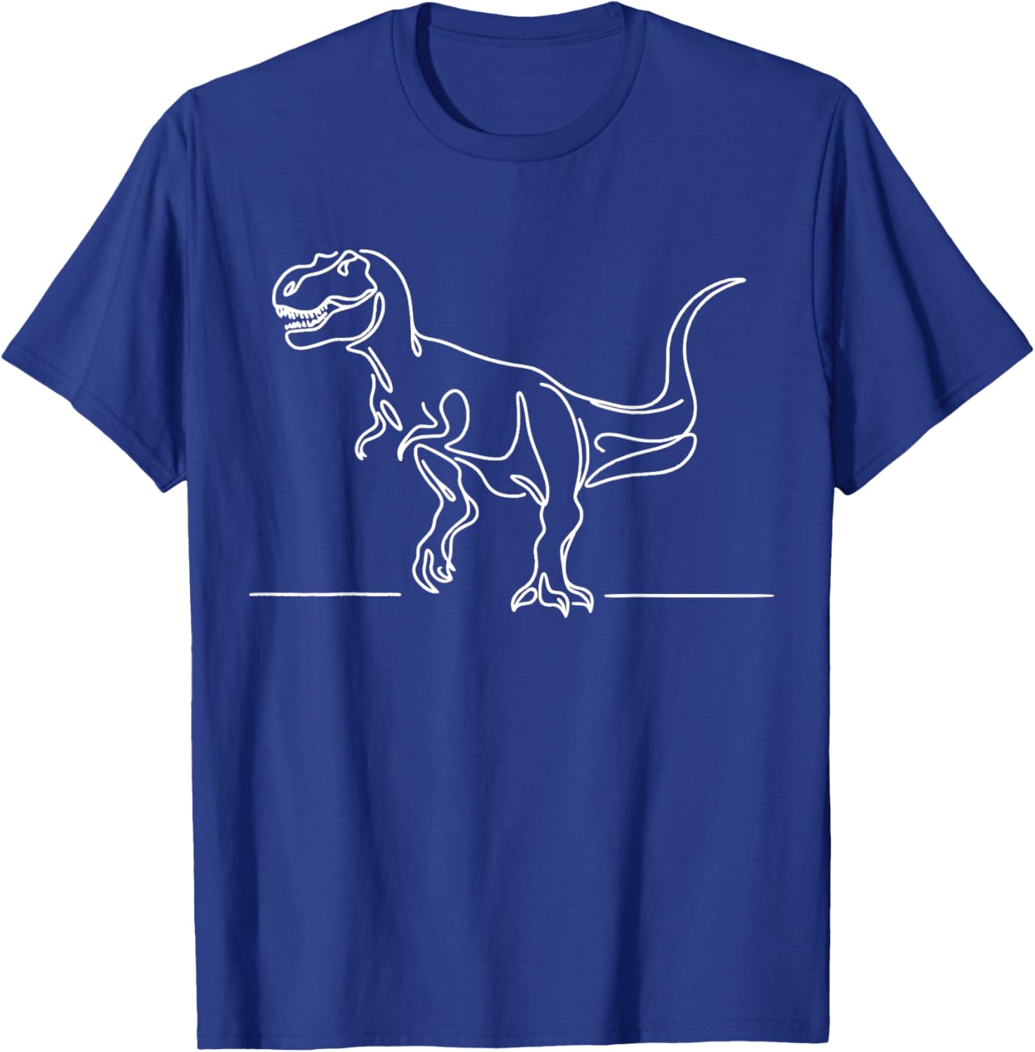 T-Rex Dinosaur Line Art Prehistoric Beast T-Shirt - T-Shirt | Royal