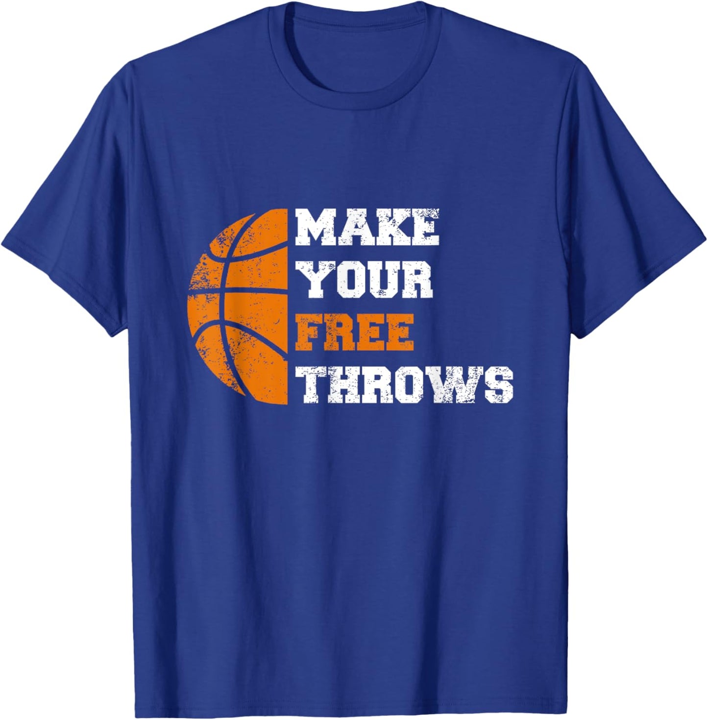 Make Your Free Throws Funny Retro T-Shirt - T-Shirt | Royal