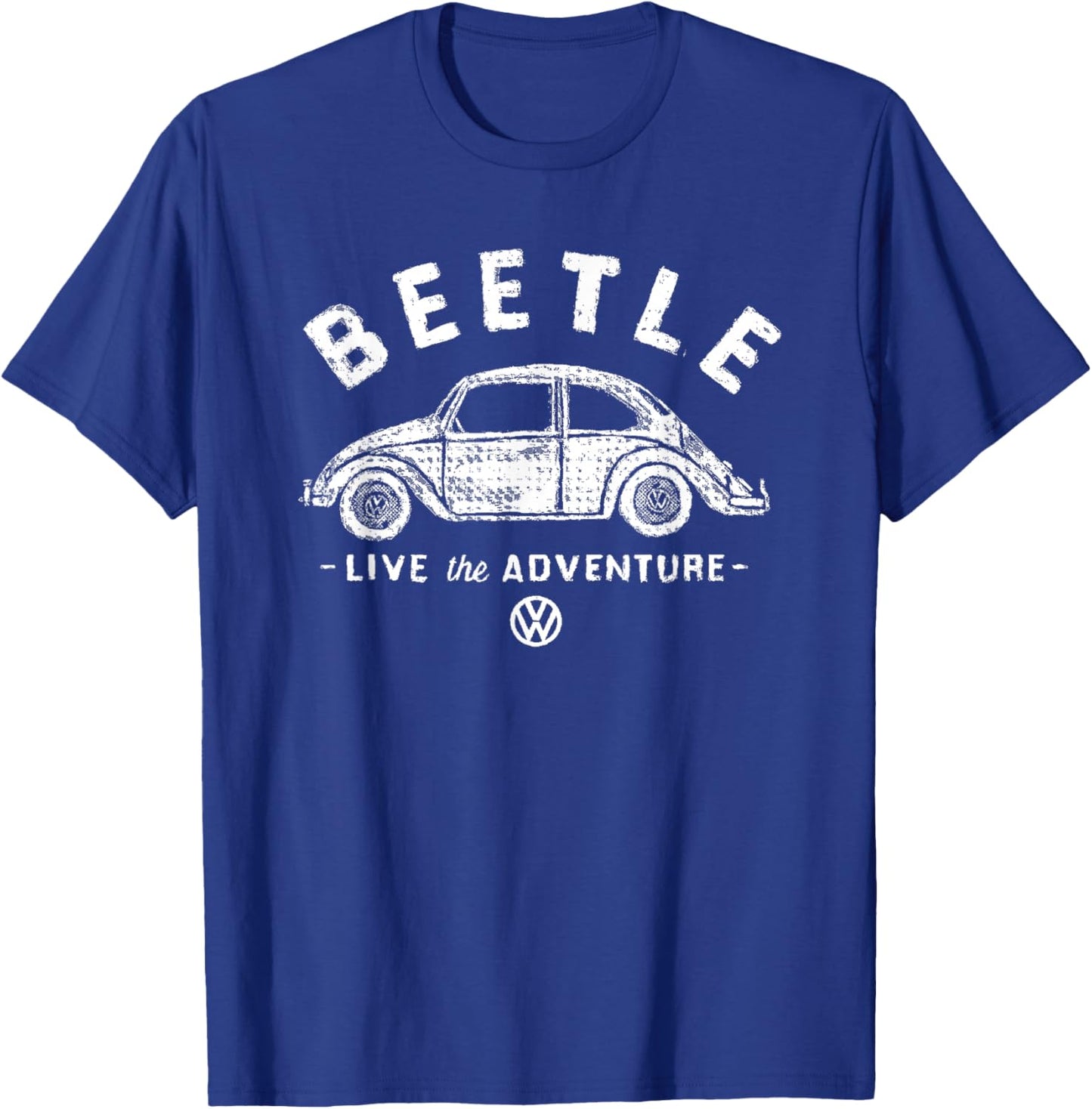 Volkswagen Beetle White Live The Adventure T-Shirt - T-Shirt | Royal