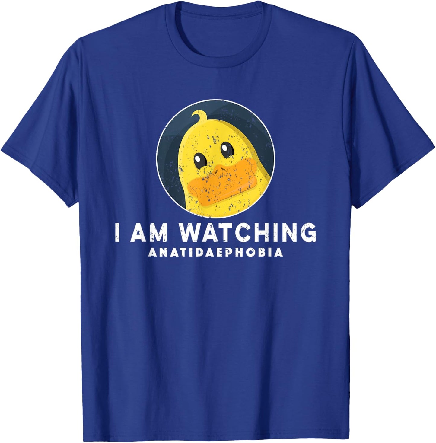Fear of Ducks Funny Anatidaephobia I'm Watching Funny Ducks T-Shirt - T-Shirt | Royal