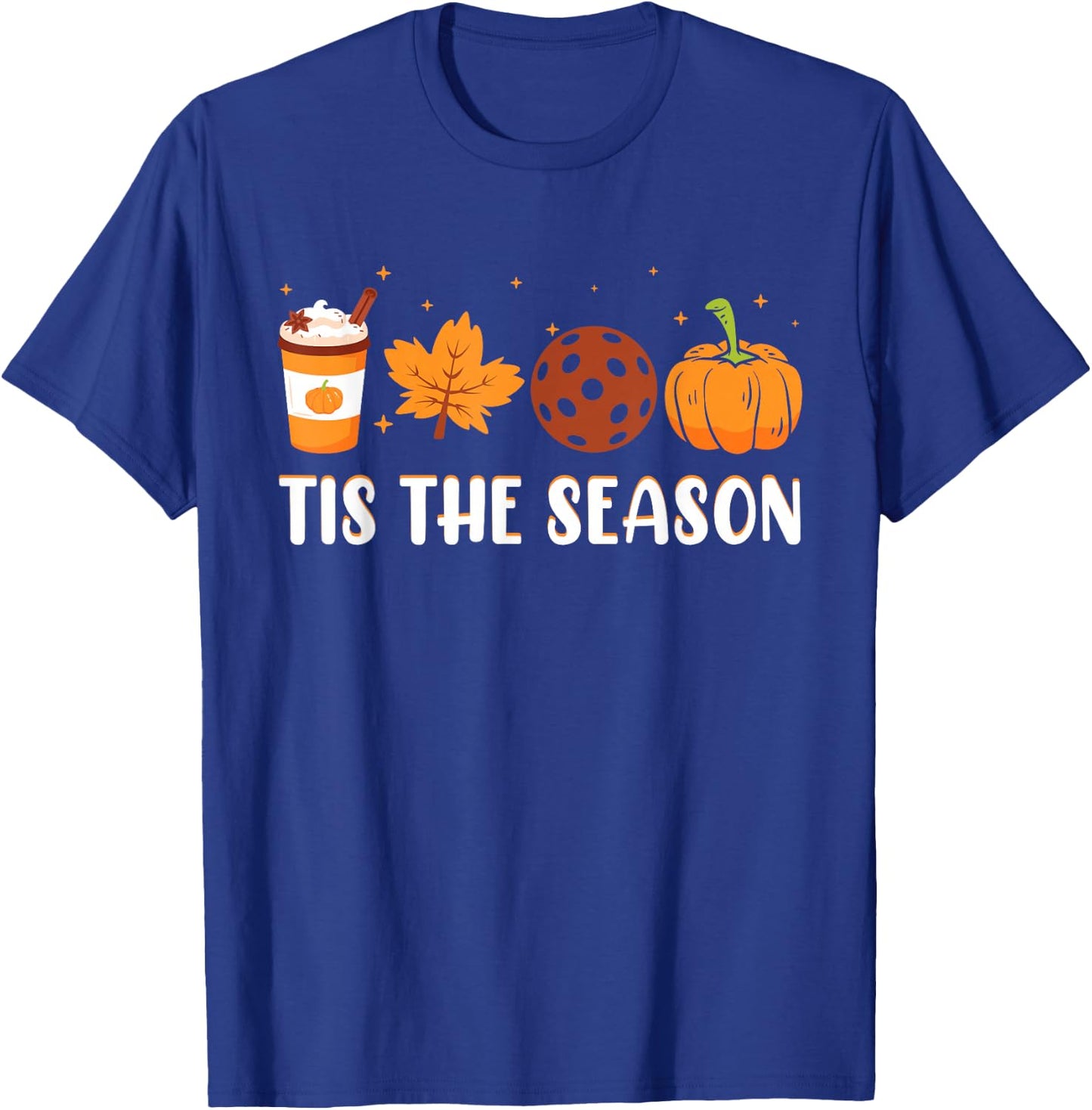 Tis The Season Coffee Fall Pickleball And Halloween Pumpkin T-Shirt - T-Shirt | Royal