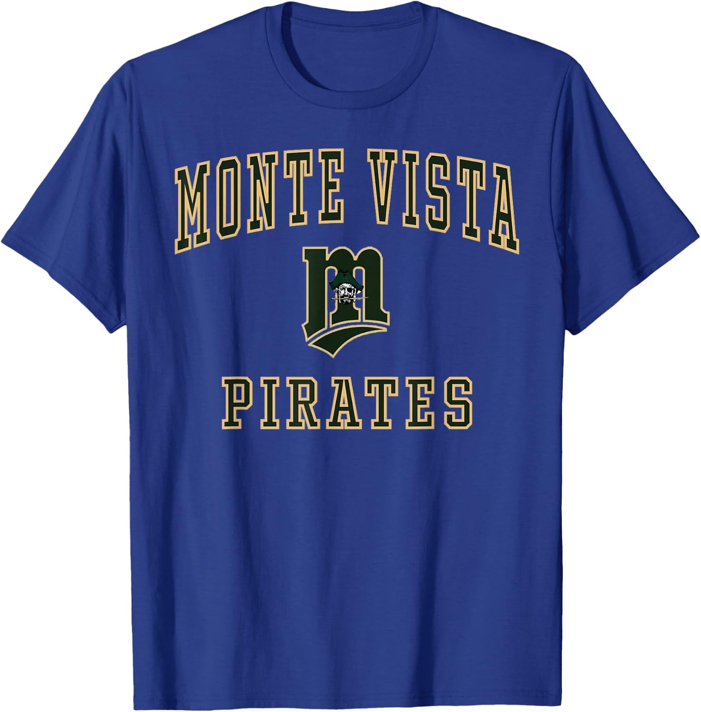 Monte Vista High School Pirates C1 T-Shirt - T-Shirt | Royal
