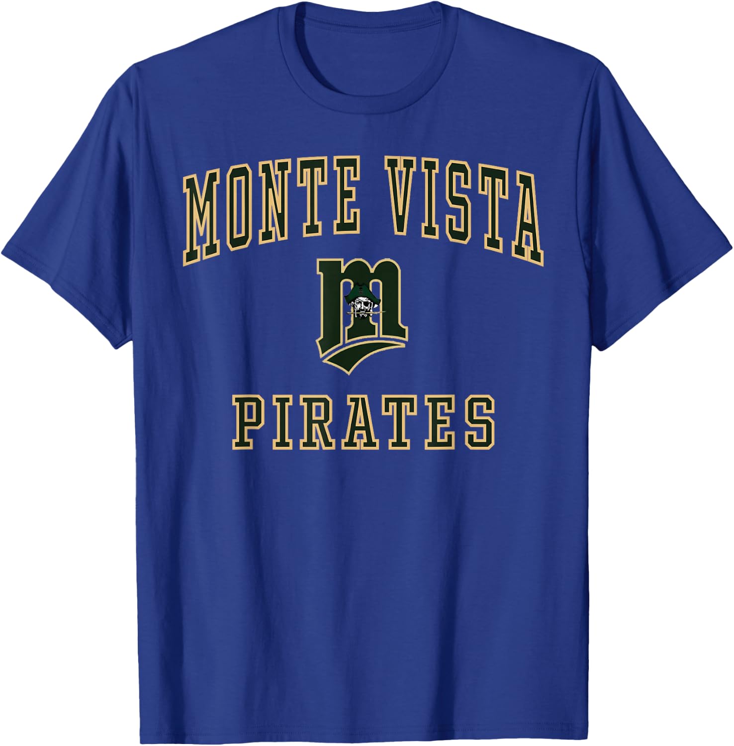 Monte Vista High School Pirates C1 T-Shirt - T-Shirt | Royal